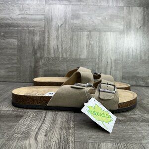 Woodstock Beau Men's 13 Suede Double Strap Tan Sandals